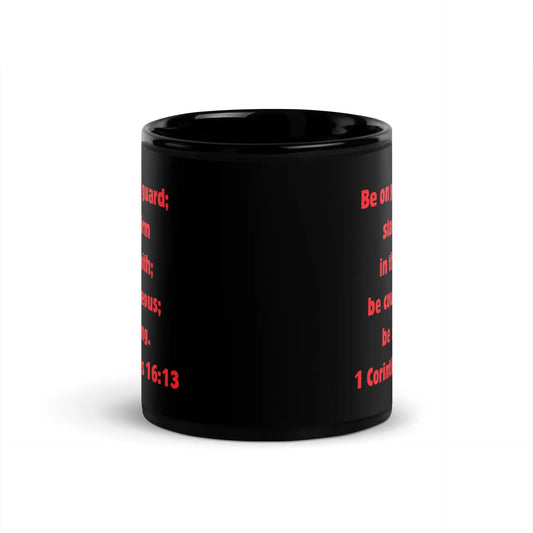 1 Corinthians 16:13 Faith Black Glossy Mug