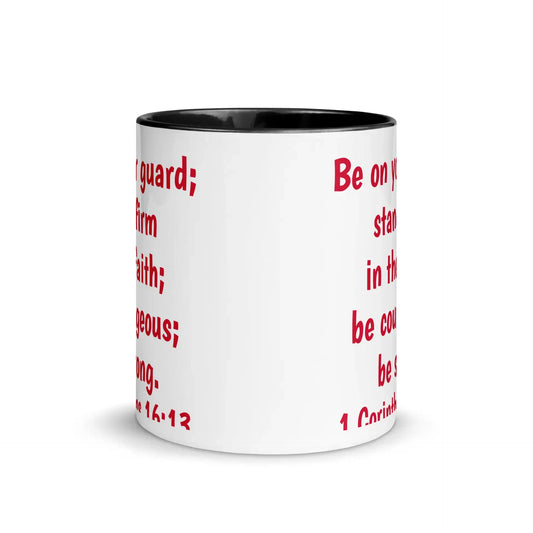 1 Corinthians 16:13 Faith Mug with Color Inside