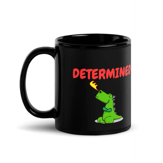 Determined Dragon Black Glossy Mug