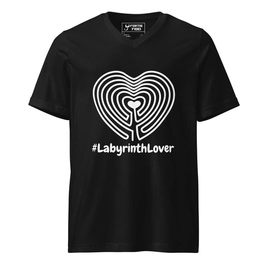 Labyrinth Heart Labyrinth #labyrinthlover Unisex Short Sleeve V-Neck T-Shirt