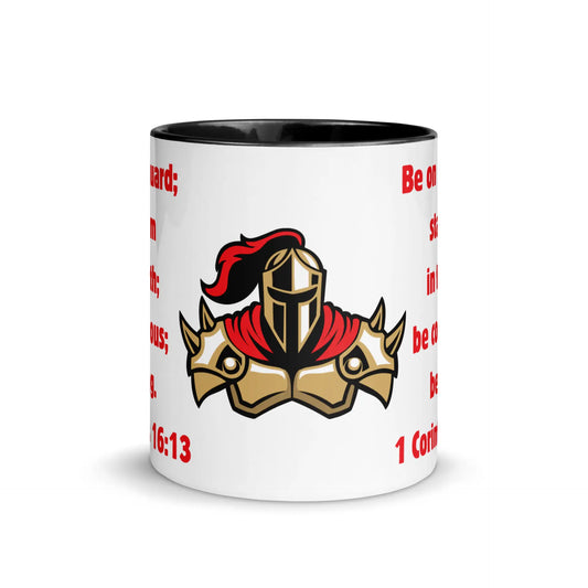 1 Corinthians 16:13 Faith Warrior Mug with Color Inside