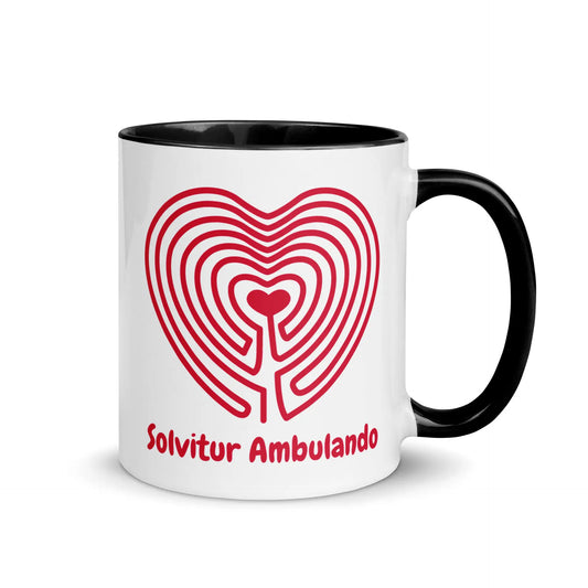 Labyrinth Heart Labyrinth Solvitur Ambulando Mug with Color Inside