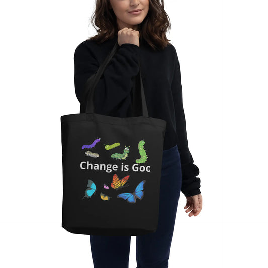 Caterpillar Butterfly Change is Good Eco Tote Bag