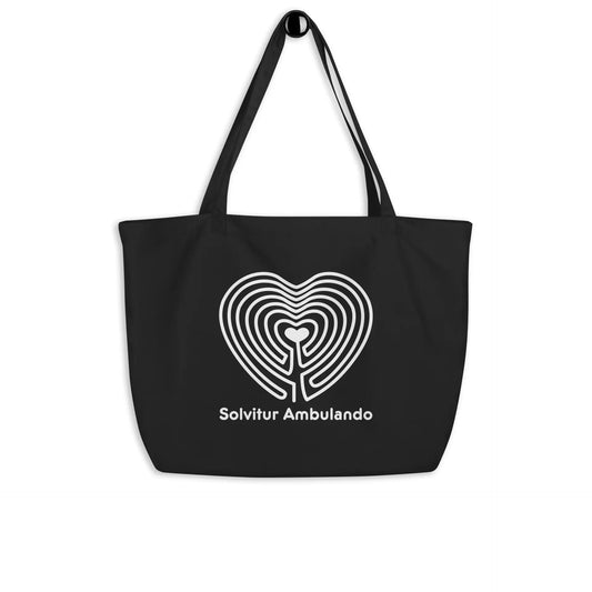 Labyrinth Heart Labyrinth Solvitur Ambulando Large organic tote bag
