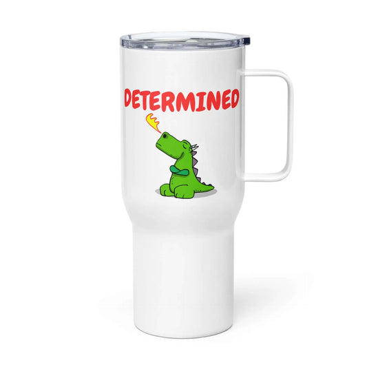 Determined Dragon Travel mug with a handle