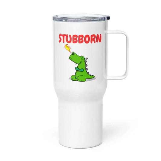 Stubborn Dragon Travel mug with a handle