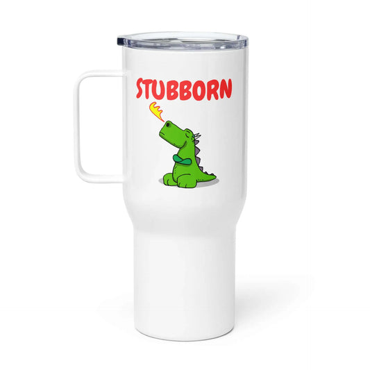 Stubborn Dragon Travel mug with a handle