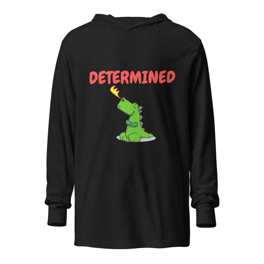 Determined Dragon Hooded long-sleeve tee