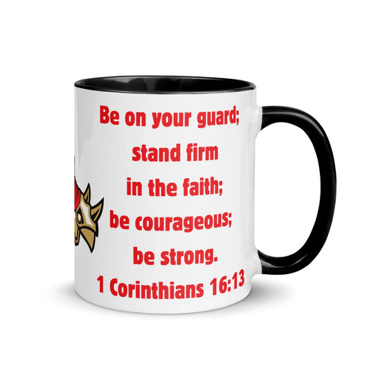 1 Corinthians 16:13 Faith Warrior Mug with Color Inside